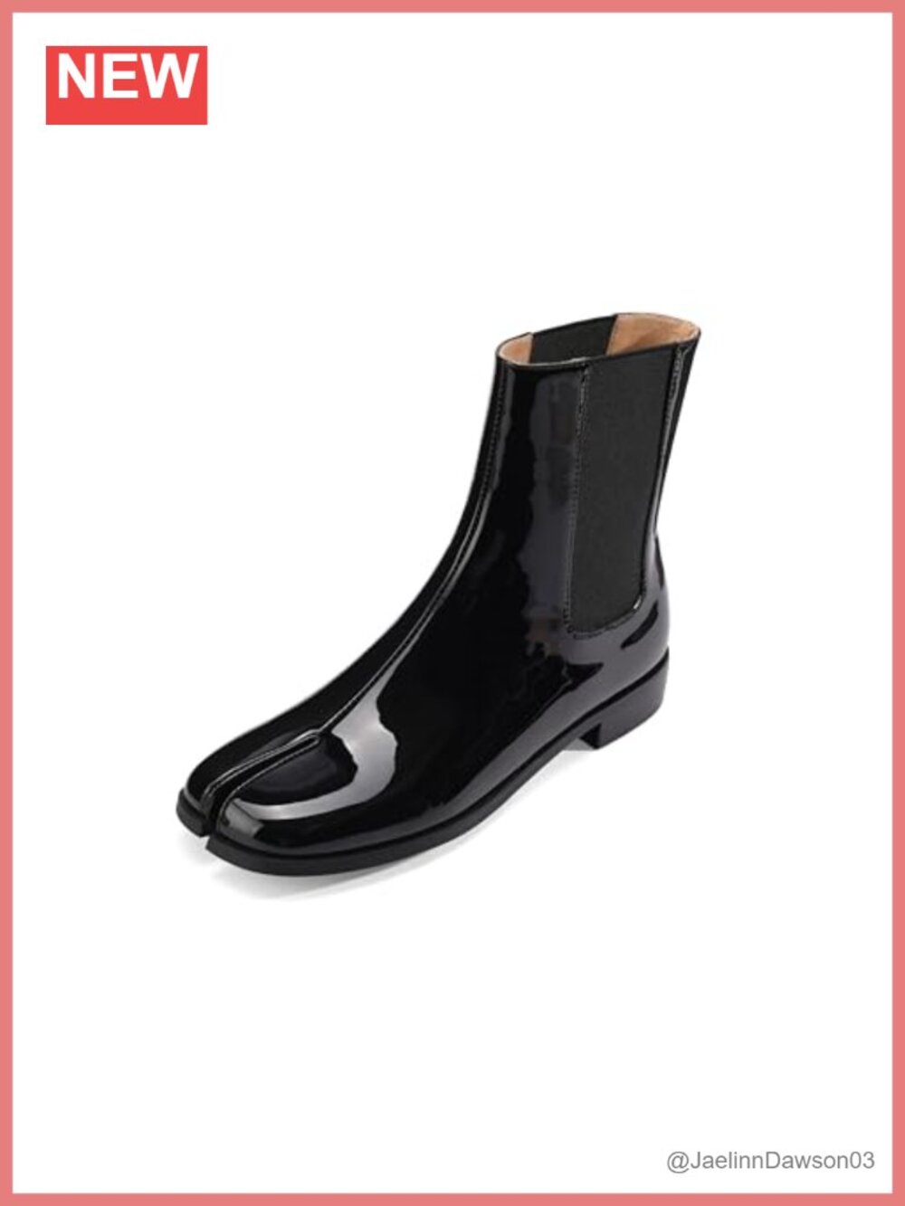 Split Toe Ankle Boots Chelsea Block Low Heels Short Bootie Slip-on Classic